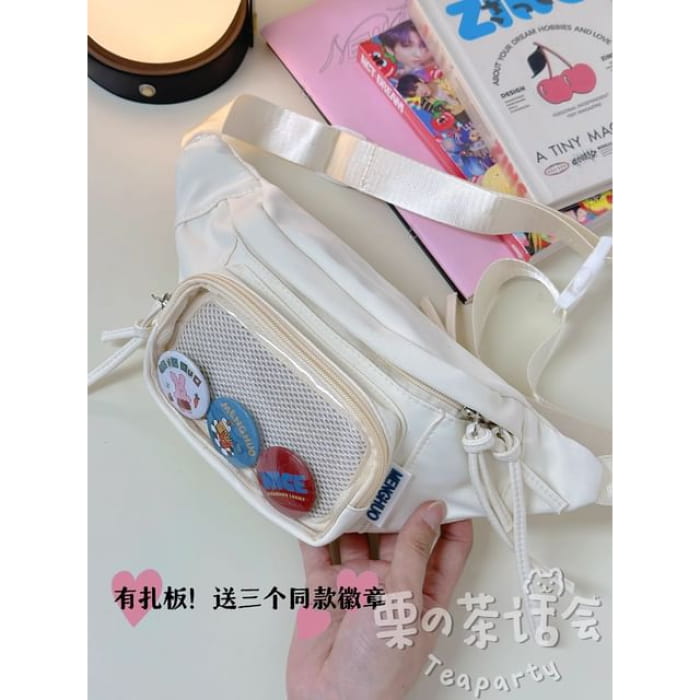 PVC Panel Belt Bag / Charm / Set - Without - Off-White