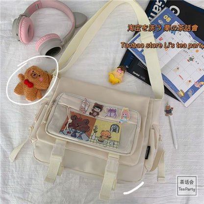 PVC Panel Multi-Pocket Crossbody Bag / Charm / Set