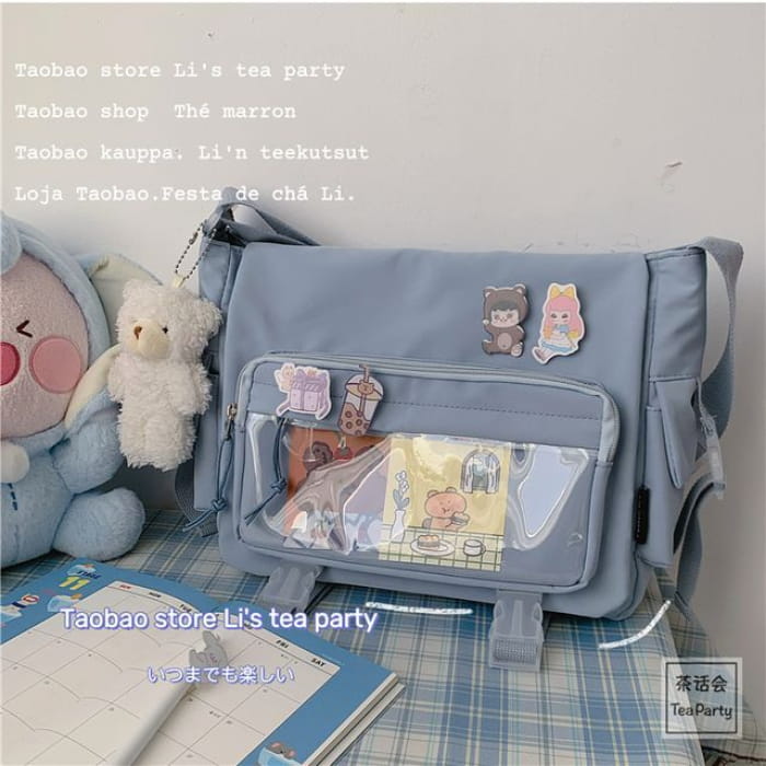 PVC Panel Multi-Pocket Crossbody Bag / Charm / Set