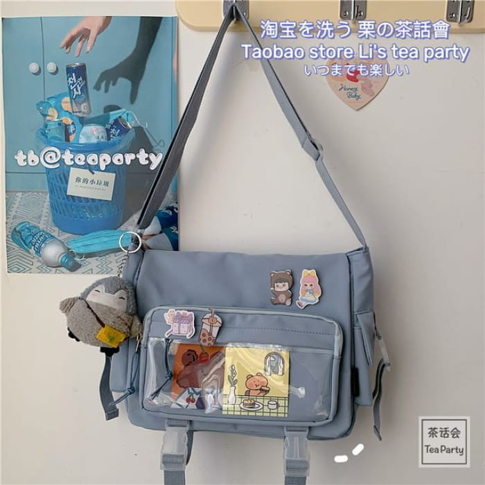 PVC Panel Multi-Pocket Crossbody Bag / Charm / Set