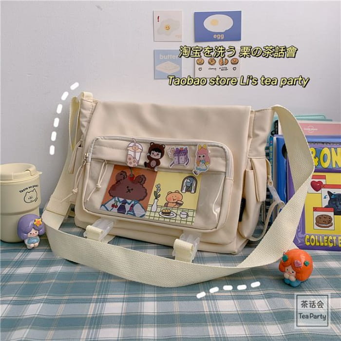 PVC Panel Multi-Pocket Crossbody Bag / Charm / Set