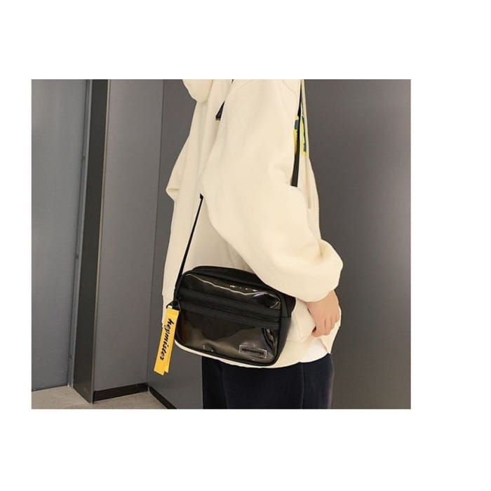 PVC Panel Zip Crossbody Bag