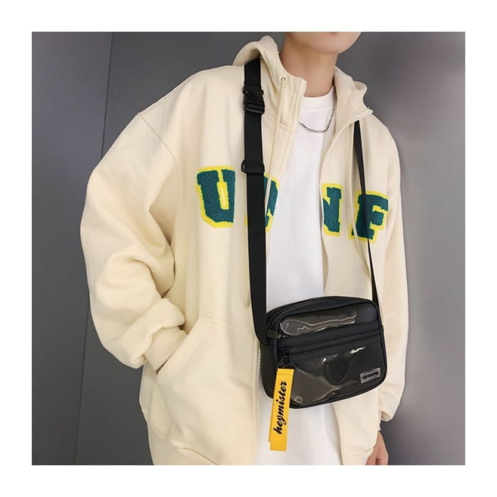 PVC Panel Zip Crossbody Bag