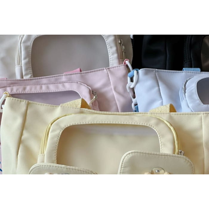 PVC Pocket Plain Tote Bag / Charm / Set