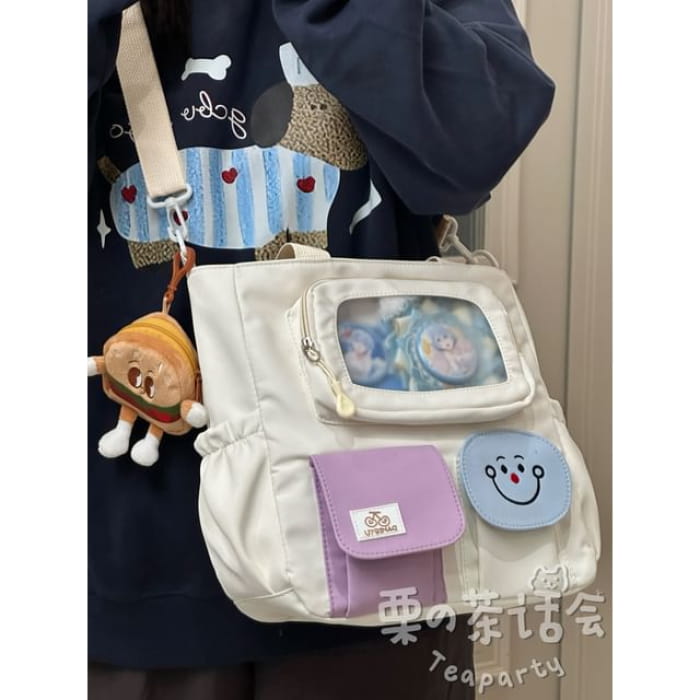 PVC Pocket Plain Tote Bag / Charm / Set - With Hamburger