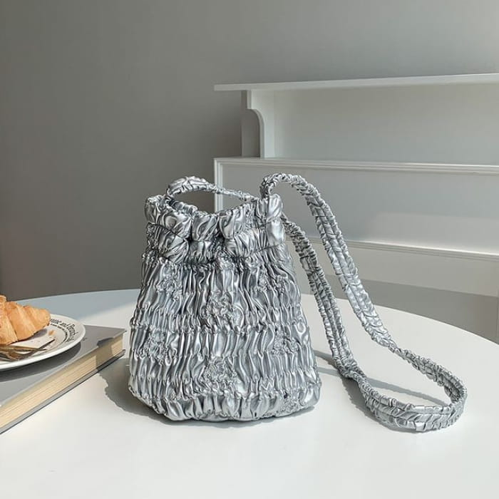 Quilted Bucket Bag - Silver / One Size