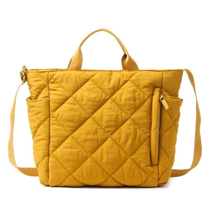 Quilted Tote Bag - Yellow / One Size