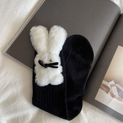 Rabbit Accent Socks - Black / One Size