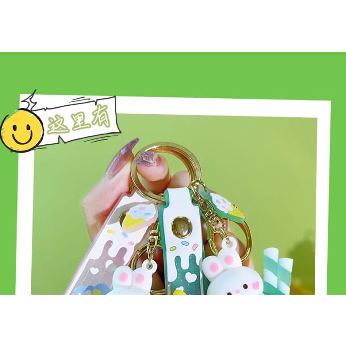 Rabbit Ice Cream Bag Charm Keyring