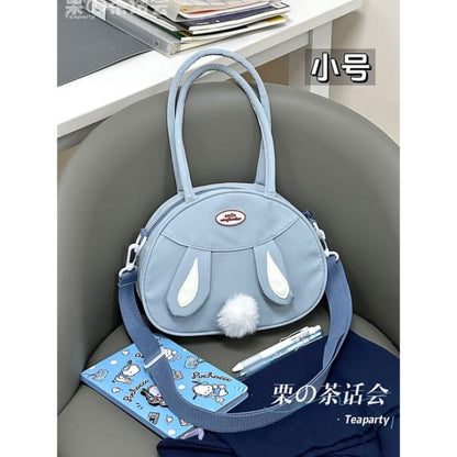 Rabbit Pom Tote Bag - Without Charm - Blue / S