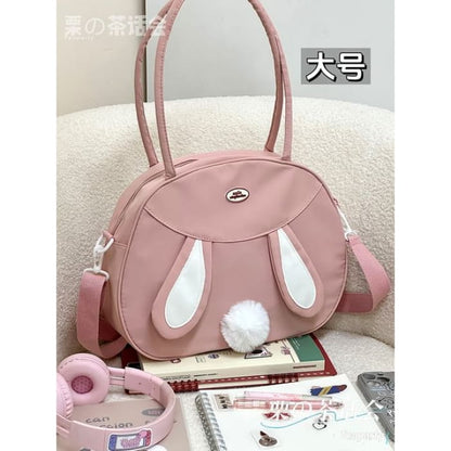 Rabbit Pom Tote Bag - Without Charm - Pink / S