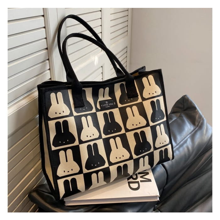 Rabbit Print Tote Bag