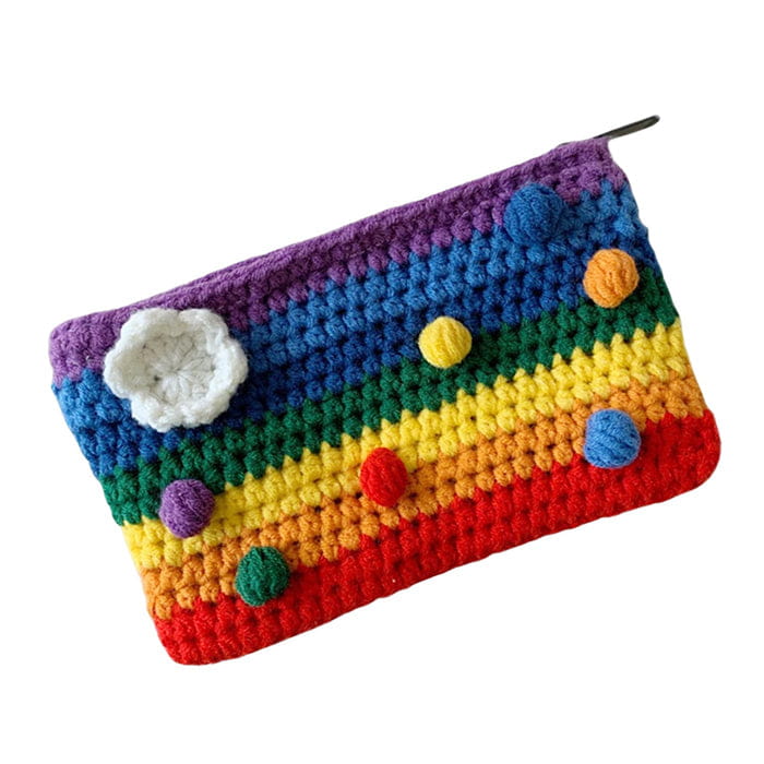 Rainbow Knitted Purse - Standart / Handbags