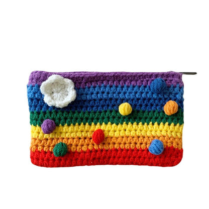 Rainbow Knitted Purse - Standart / Handbags