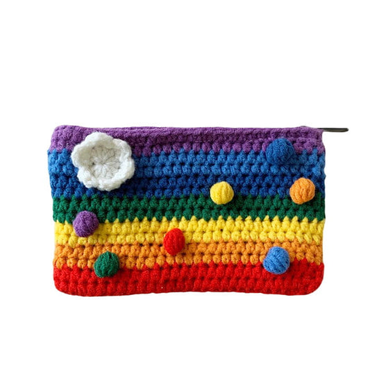 Rainbow Knitted Purse - Standart / Handbags