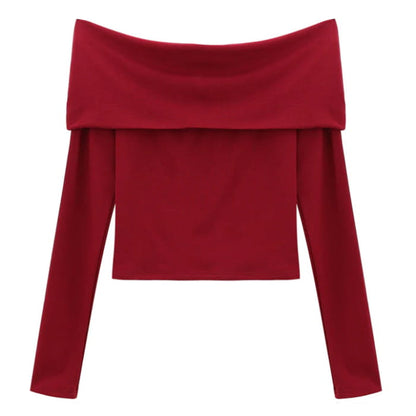 Red Elegant Bardot Top - Free Size / Tops