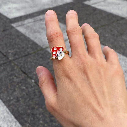 Red Mushroom Anxiety Ring - ring