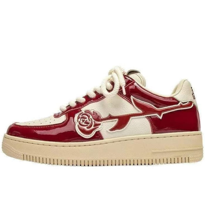 Red Rose Sneakers - EU35 (US5.0) / Red - Sneakers