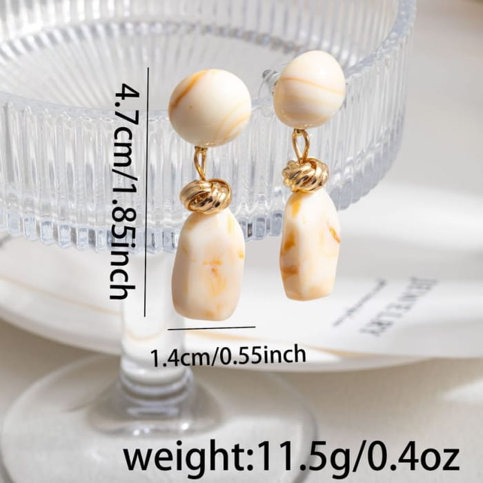 Resin Alloy Dangle Earring