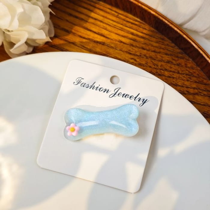 Resin Hair Clip / Pin - F454-6 - Light Blue / One Size