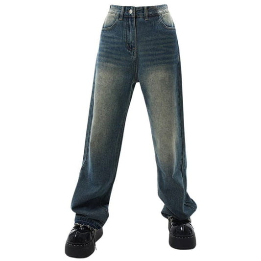 Retro Wide Leg Jeans - S / Blue - Jeans