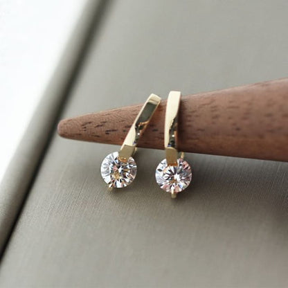 Rhinestone Alloy Drop Earring