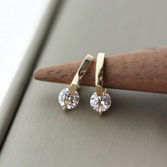 Rhinestone Alloy Drop Earring