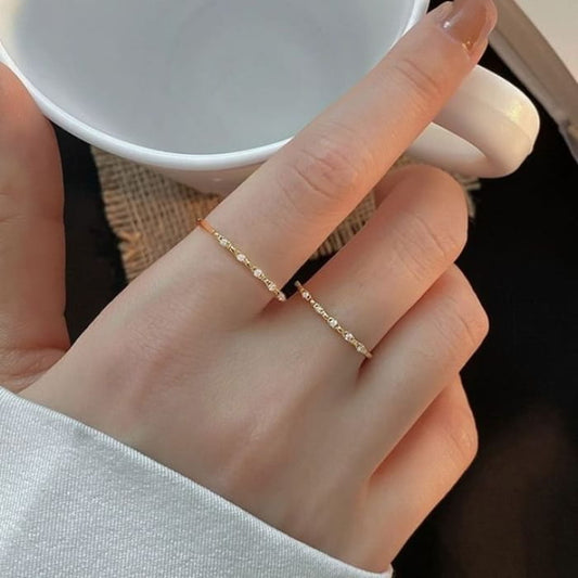 Rhinestone Alloy Open Ring