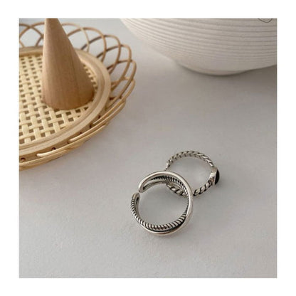 Rhinestone Alloy Open Ring / Layered