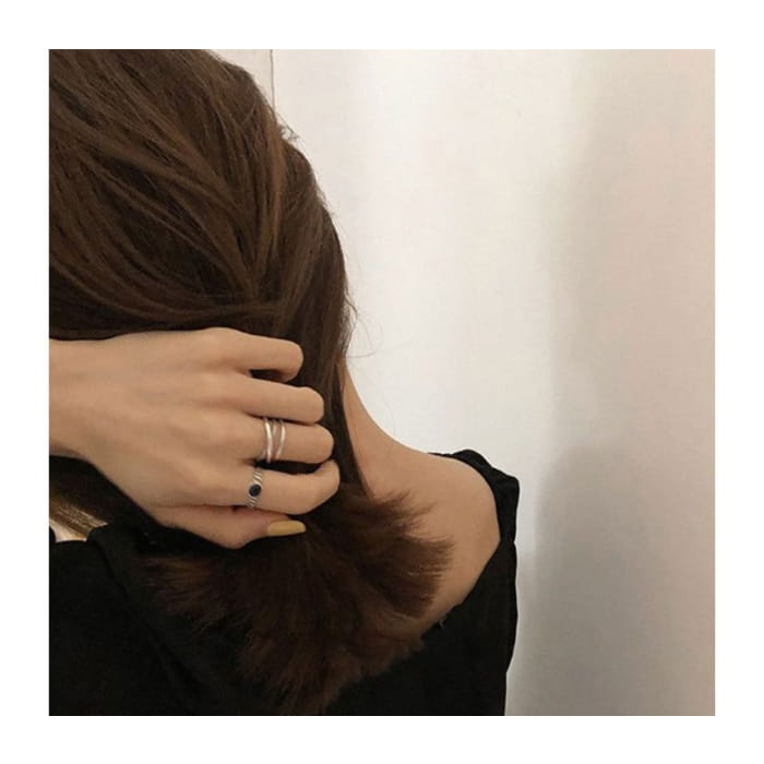 Rhinestone Alloy Open Ring / Layered