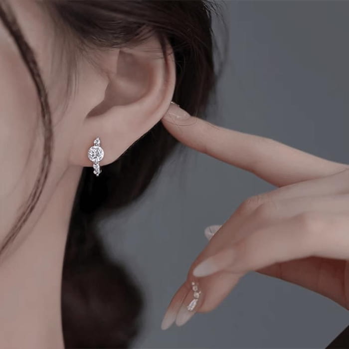 Rhinestone Alloy Stud Earring