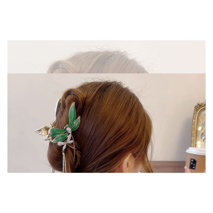 Rhinestone Butterfly Fringed Hair Claw