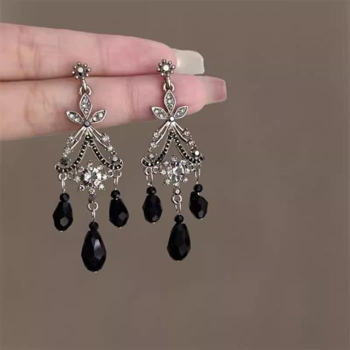 Rhinestone Drop Earring / Necklace - GB0244 - 1 Pair - 925