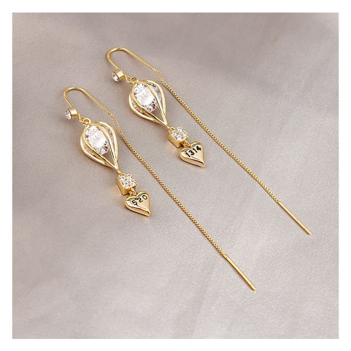 Rhinestone / Faux Cat Eye Stone / Alloy Earring (various