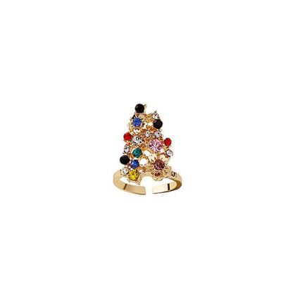 Rhinestone Glaze Nail Ring - 1 Pc - J899-19 - Gold