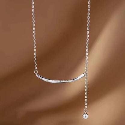 Rhinestone Twist Bar Necklace