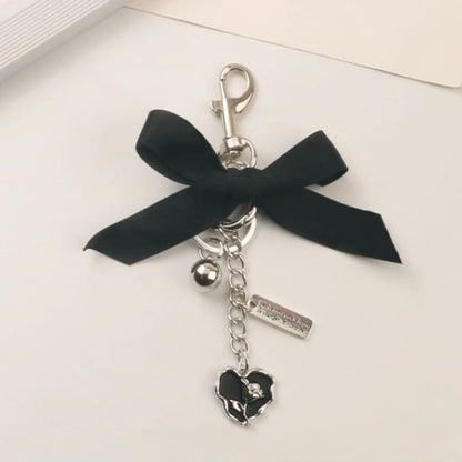 Ribbon Heart Bag Charm Keyring (Various Designs) - Q1049-1