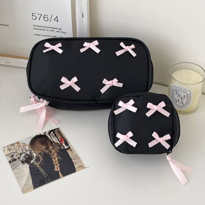 Ribbon Makeup Bag / Pencil Case / Pouch (Various Designs)