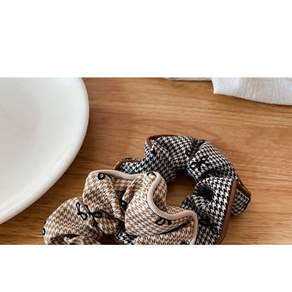 Ribbon Pattern Plaid Scrunchie - Hair Fashion Accessories