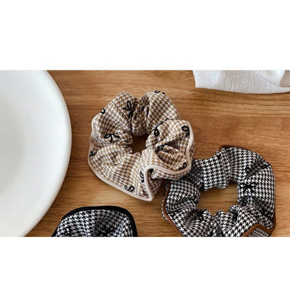 Ribbon Pattern Plaid Scrunchie - Hair Fashion Accessories