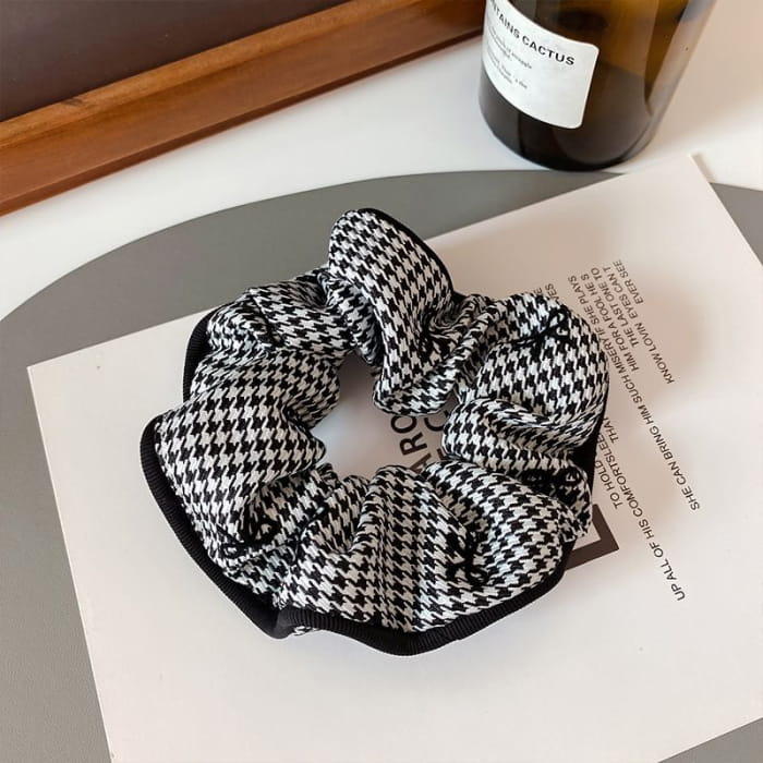 Ribbon Pattern Plaid Scrunchie - Hair Fashion Accessories