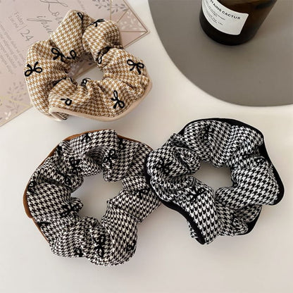 Ribbon Pattern Plaid Scrunchie - Hair Fashion Accessories