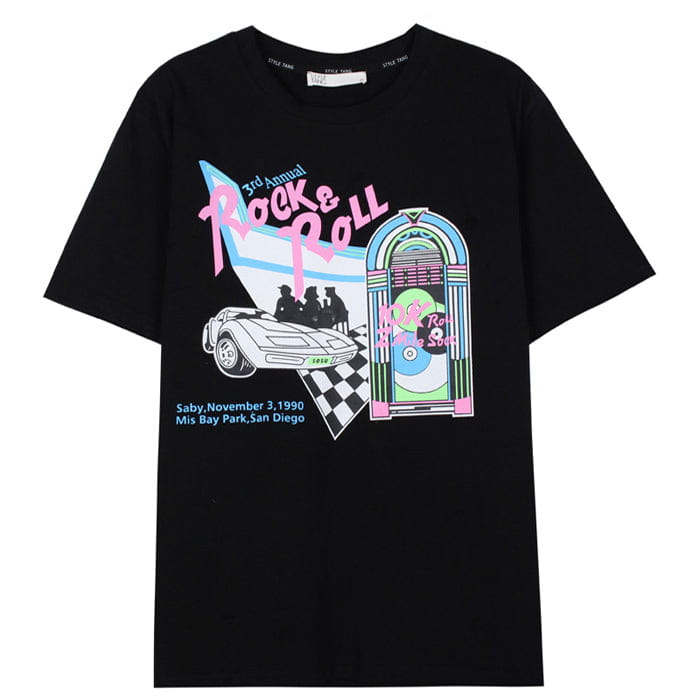 Rock Car T-Shirt - S / Black - T-Shirts