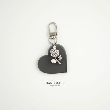 Rose & Heart Key Chain / Bag Charm - H250 / One Size