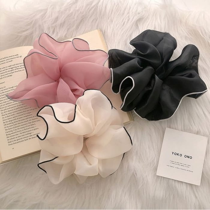 Ruffle Mesh Scrunchie