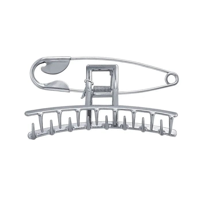 Safety Pin Hair Claw - Standart / Silver - Other