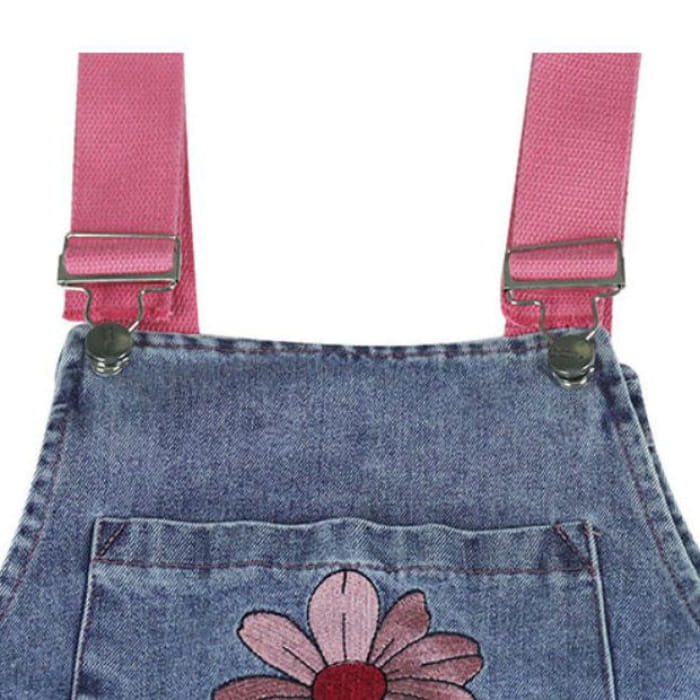 Sakura Embroidery Denim Shorts - Dress