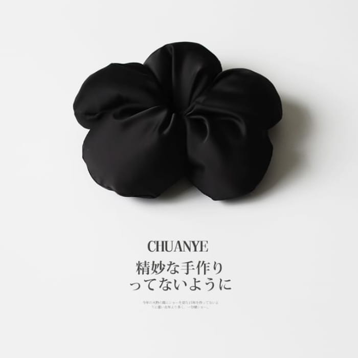 Satin Flower Scrunchie - 2#Black / One Size