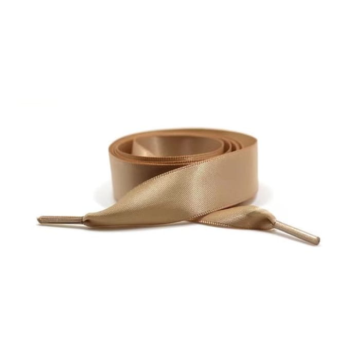 Satin Ribbon Shoelaces - Khaki / 120cm