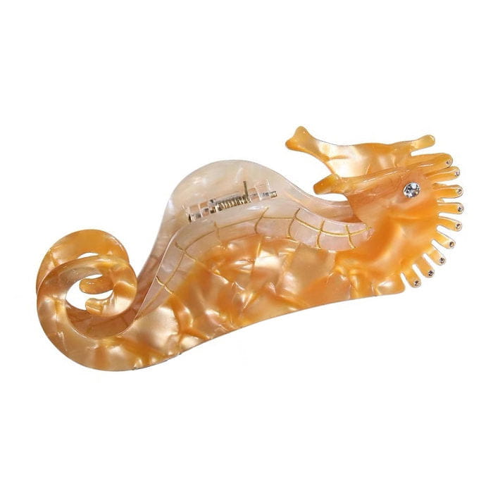 Sea Horse Hair Claw Clip - Orange - Other